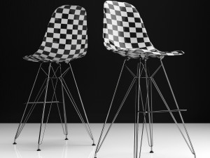 eames dsr bar plastic side chairs 3D मॉडल