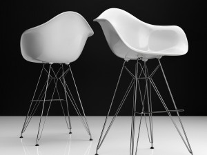 eames dar bar plastic side chairs 3D Model