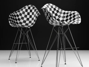 eames dar bar plastic side chairs 3D Model