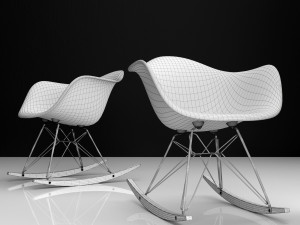 eames rar plastic side chairs Model 3D