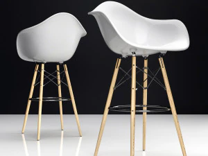 Sedie laterali in plastica Eames Daw Bar Modello 3D