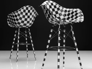 eames daw bar plastic side chairs 3D Model
