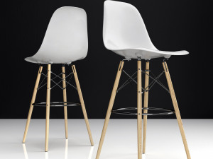 eames dsw bar plastic side chairs 3D मॉडल