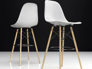 イームズ DSW バー プラスチックサイドチェア 3Dモデル