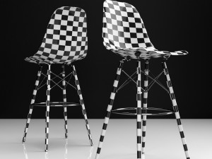 eames dsw bar plastic side chairs 3D 모델