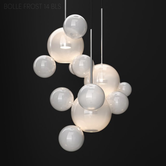 chandelier giopato coombes bolle 14 bubble 2 frost-silver 3Dモデル .c4d .max .obj .3ds .fbx .stl .blend 