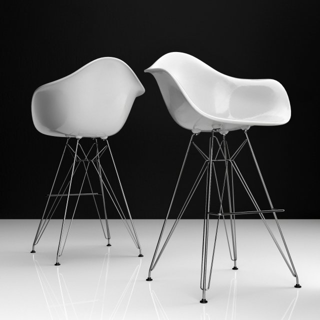 eames dar bar plastic side chairs Modelo 3D .c4d .max .obj .3ds .fbx .stl .blend 