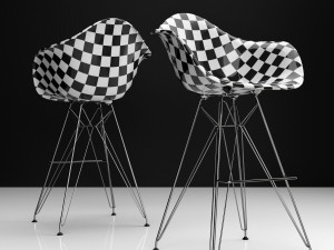eames dar bar plastic side chairs Modelo 3D