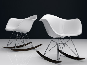 eames rar plastic side chairs 3D Model