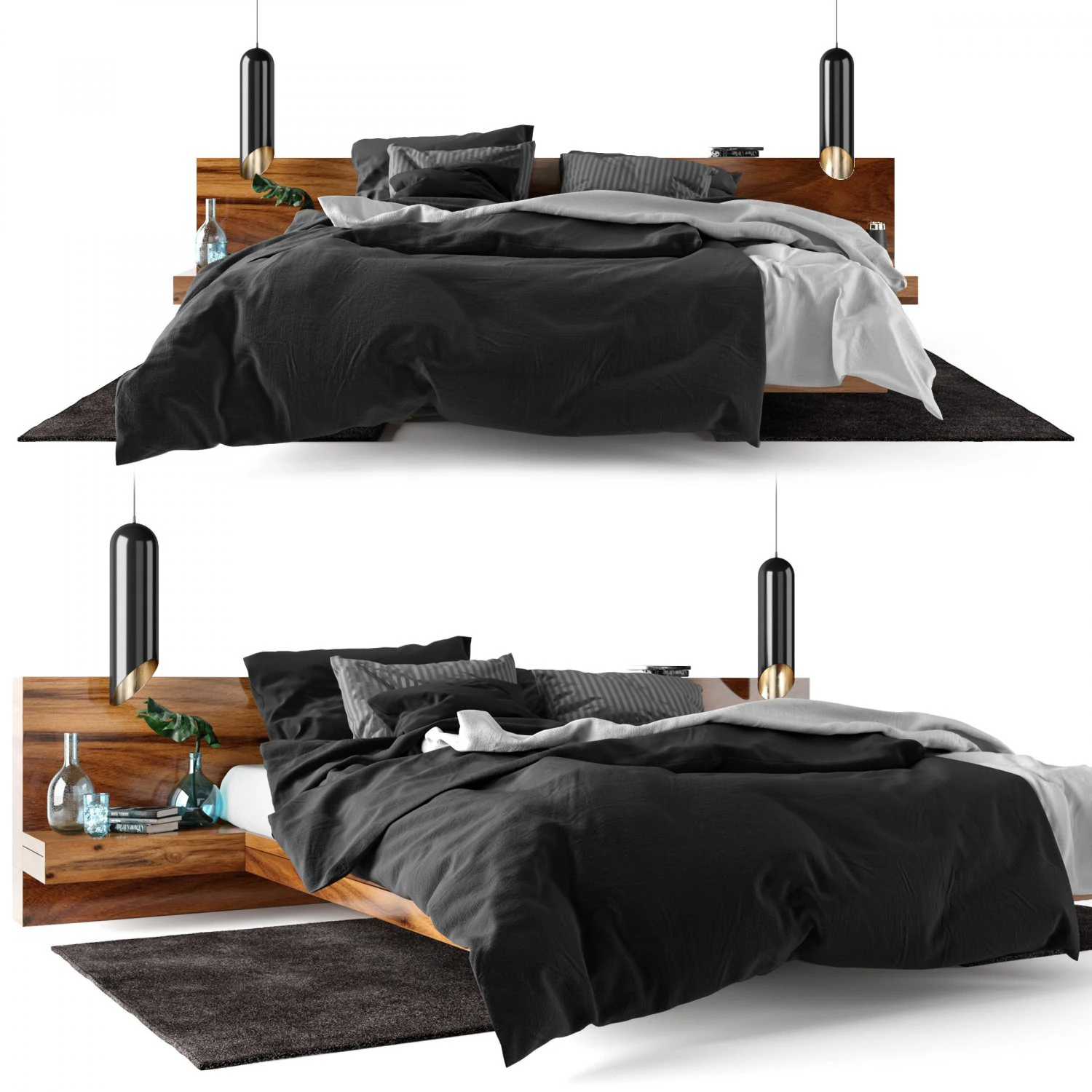 bedroom set 2 3D Model .c4d .max .obj .3ds .fbx .stl .blend 