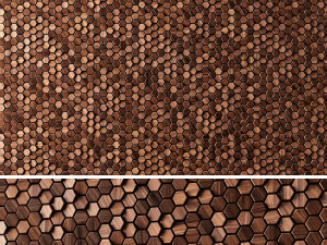 3d panels wooden hexagon 3D Model