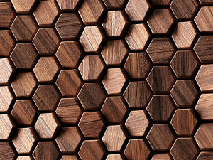 3d panels wooden hexagon Model 3D