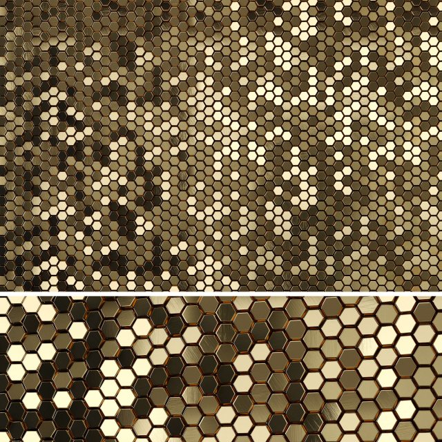 3d panels golden hexagon Model 3D .c4d .max .obj .3ds .fbx .stl .blend