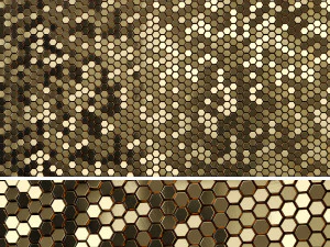 3डी पैनल सुनहरा षट्भुज 3D मॉडल