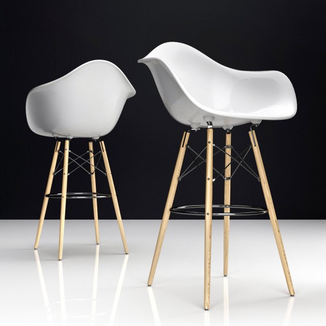 eames daw bar plastic side chairs 3D मॉडल .c4d .max .obj .3ds .fbx .stl .blend 