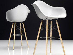 eames daw bar plastic side chairs 3D Model