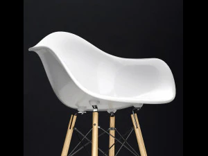 eames daw bar plastic side chairs 3D Model
