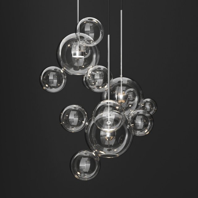 giopato coombes bolle 14 bubble 2 clear and silver Modelo 3D .c4d .max .obj .3ds .fbx .stl .blend 