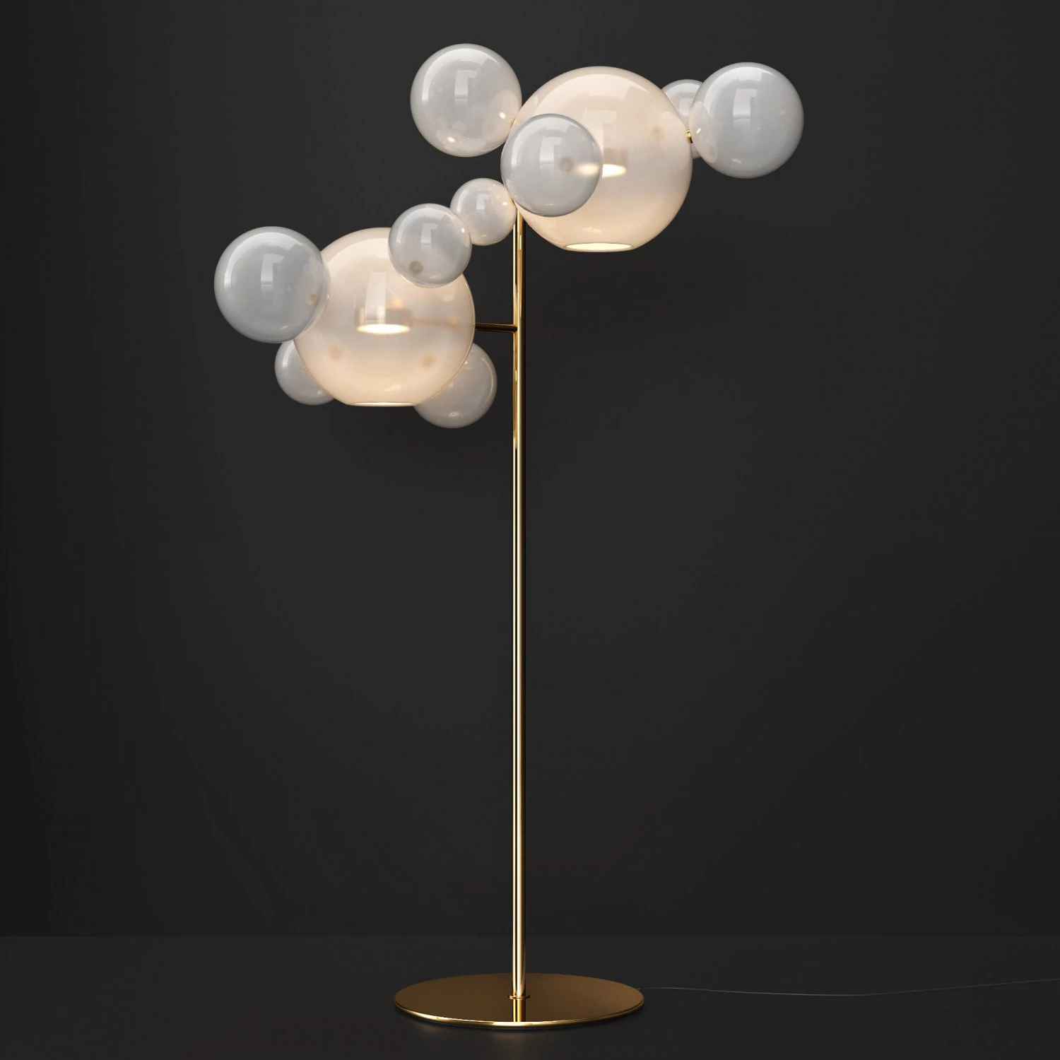 giopato coombes floor lamp bolle 12 bubble frost gold 3D Model .c4d .max .obj .3ds .fbx .stl .blend 
