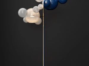 giopato coombes floor lamp bolle 12 bubble frost gold 3D Model
