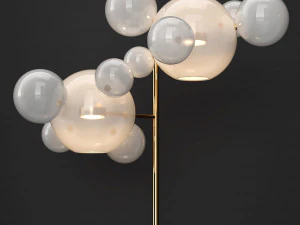 giopato coombes floor lamp bolle 12 bubble frost gold 3D Model