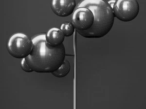 giopato coombes floor lamp bolle 12 bubble frost gold 3D Model