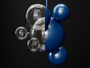 giopato coombes bolle 6 bubble clear gold 3D Model