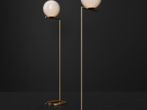 flos ic floor lamp f2 gold 3D Model