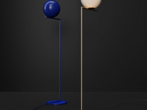 flos ic floor lamp f2 gold Modèle 3D