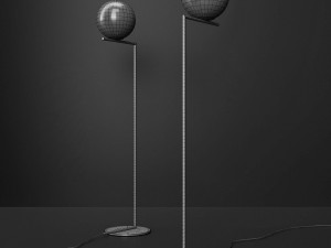 flos ic floor lamp f2 gold Modèle 3D