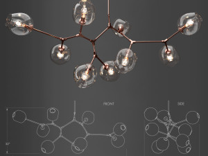 branching bubble 9 lamps 3 3D मॉडल