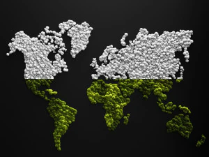 musgo estabilizado - mapa mundial Modelo 3D