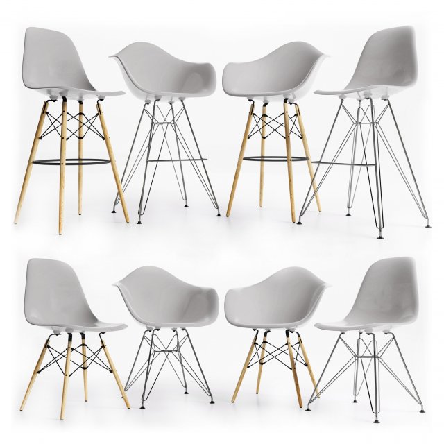 eames plastic side chairs gray Modèle 3D .c4d .max .obj .3ds .fbx .stl .blend 