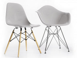 eames plastic side chairs gray Modèle 3D