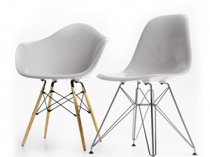 eames plastic side chairs gray Modèle 3D
