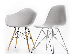 Eames пластиковые боковые стулья серые 3D Модель