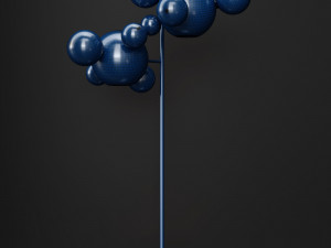 giopato coombes floor lamp bolle 12 bubble clearsilver Modello 3D