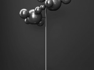 giopato coombes floor lamp bolle 12 bubble clearsilver Modello 3D