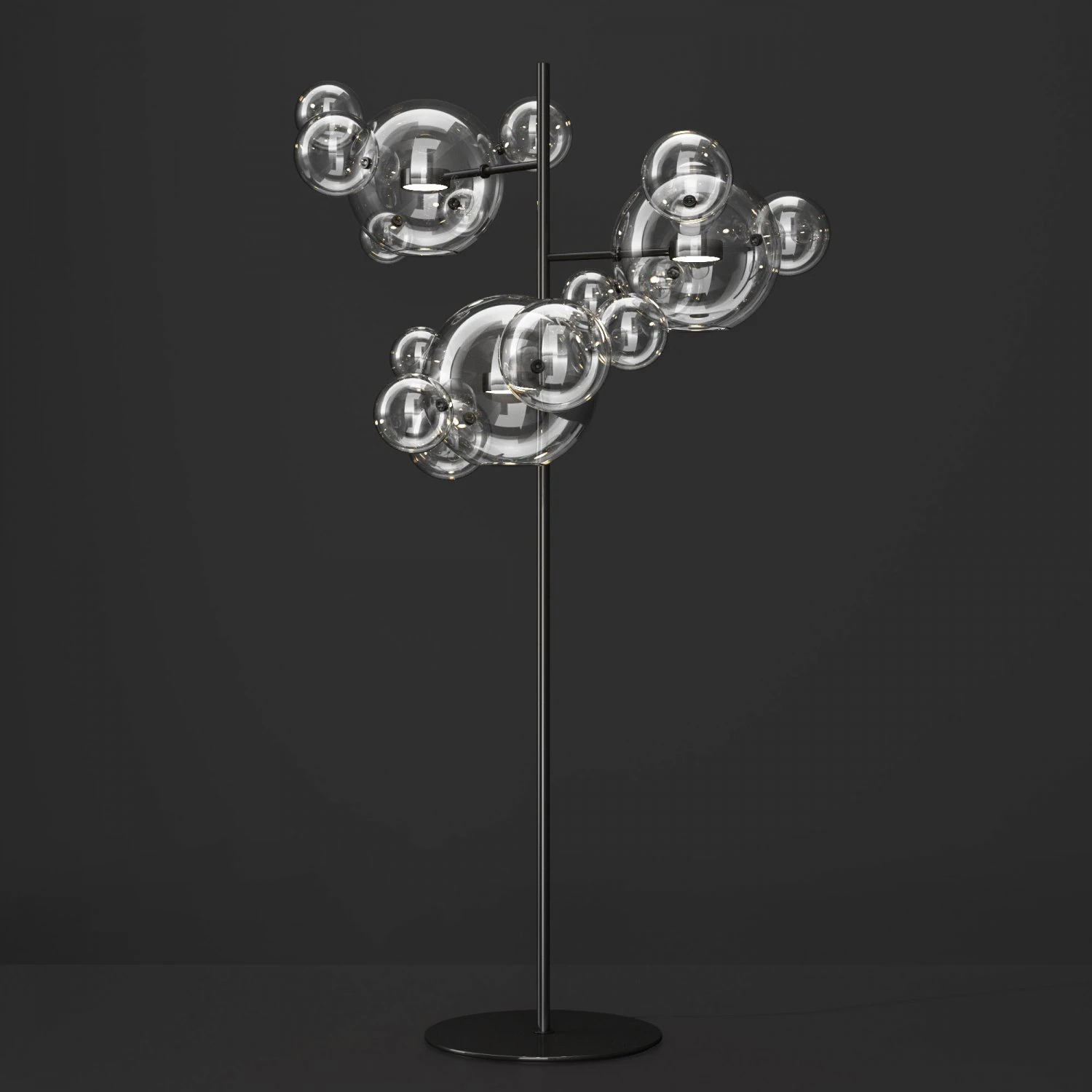 giopato coombes floor lamp bolle 18 bubble clearblack 3D Model .c4d .max .obj .3ds .fbx .stl .blend 