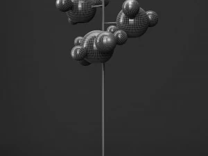 giopato coombes floor lamp bolle 18 bubble clearblack 3D Model
