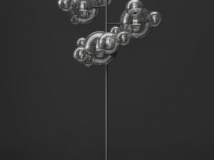 giopato coombes floor lamp bolle 18 bubble clearblack Modèle 3D