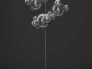 giopato coombes floor lamp bolle 18 bubble clearblack 3D Model