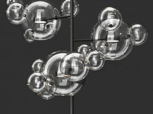 giopato coombes floor lamp bolle 18 bubble clearblack 3D Model