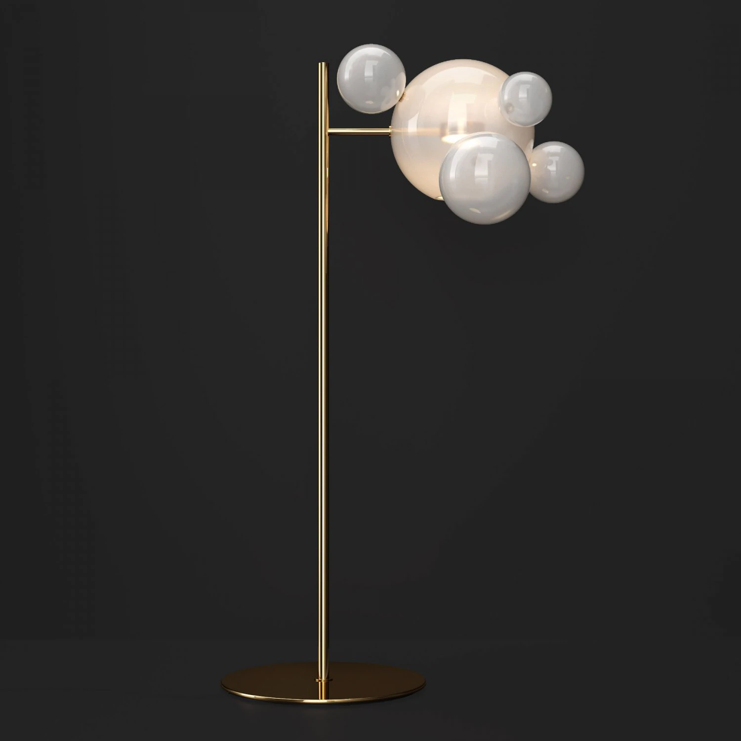 giopato coombes floor lamp bolle 6 bubble frost gold 3D Model .c4d .max .obj .3ds .fbx .stl .blend 