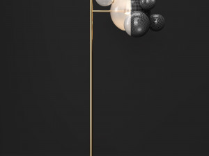 giopato coombes floor lamp bolle 6 bubble frost gold Modello 3D