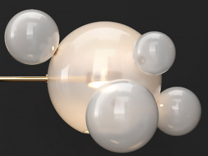 giopato coombes floor lamp bolle 6 bubble frost gold Modello 3D