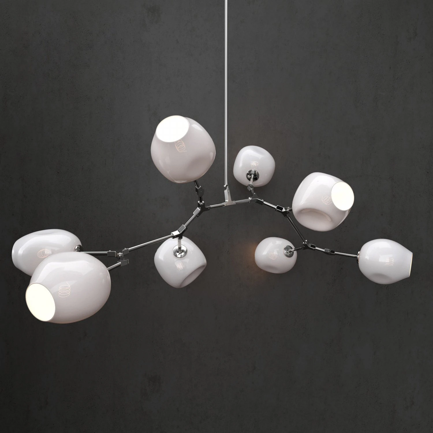 branching bubble 8 lamps 3 3D Model .c4d .max .obj .3ds .fbx .stl .blend