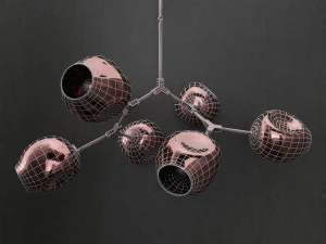 branching bubble 6 lamps 2 3D Model