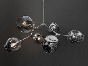 branching bubble 6 lamps 2 3D Model