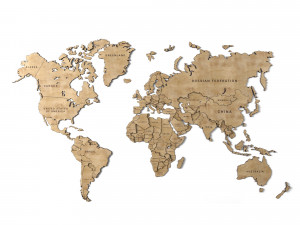 wooden panel - world map 3D Модель